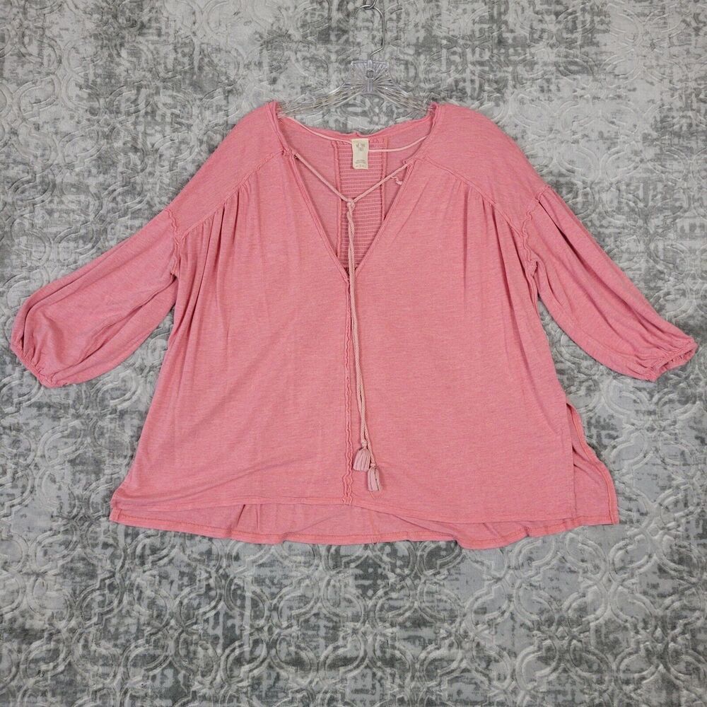 We The Free People Shirt Women's Small Pink Oversized Tassel Pullover Top